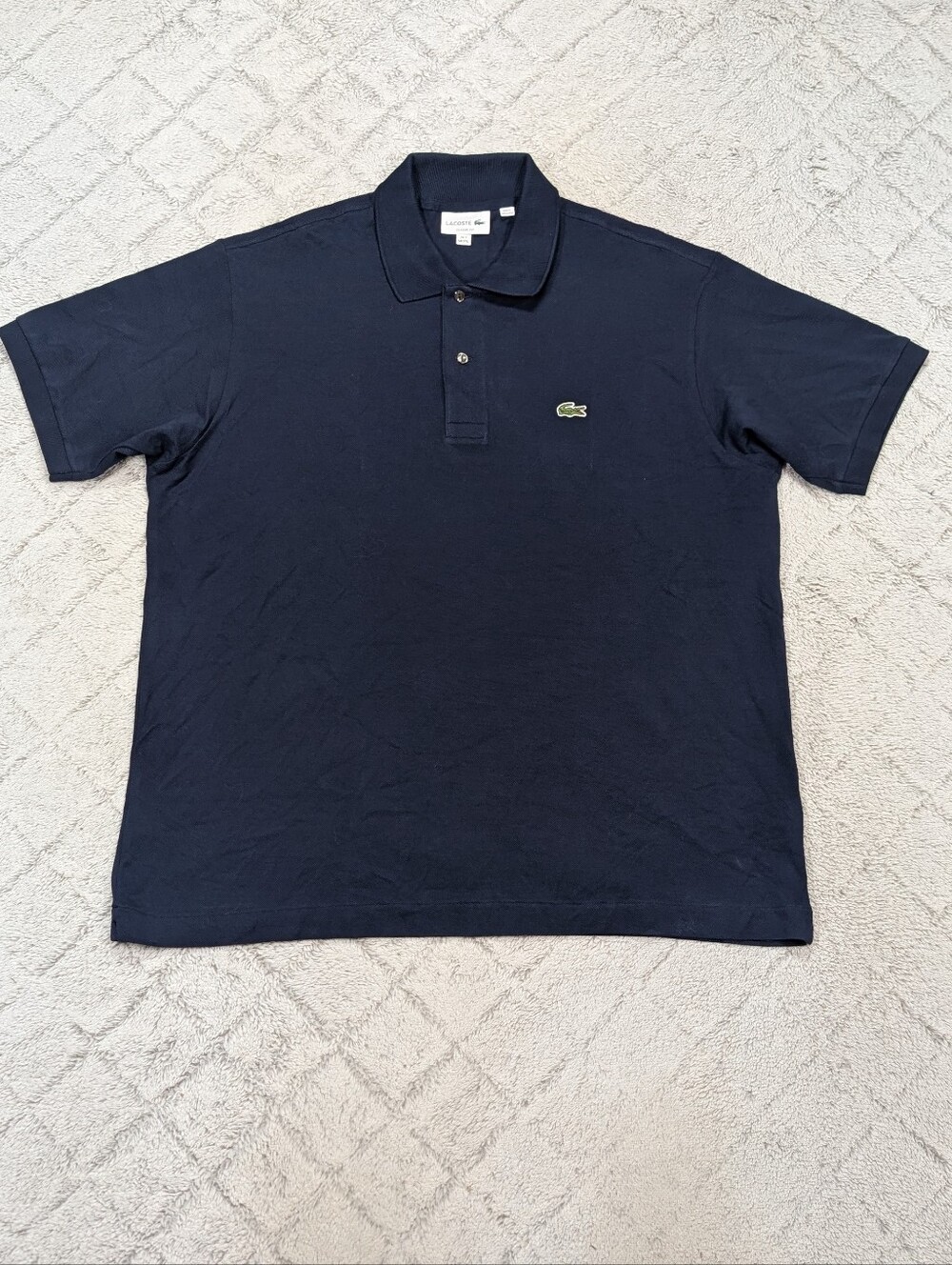 Lacoste Shirt Mens XXL Blue Navy Polo Cotton Pique Original Classic Fit Casual